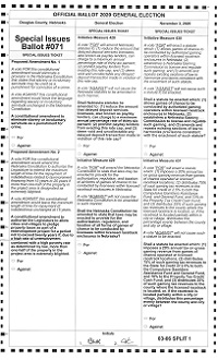  Douglas County Election Commission Early Voting Ballot 3 of 3 Initiatives 